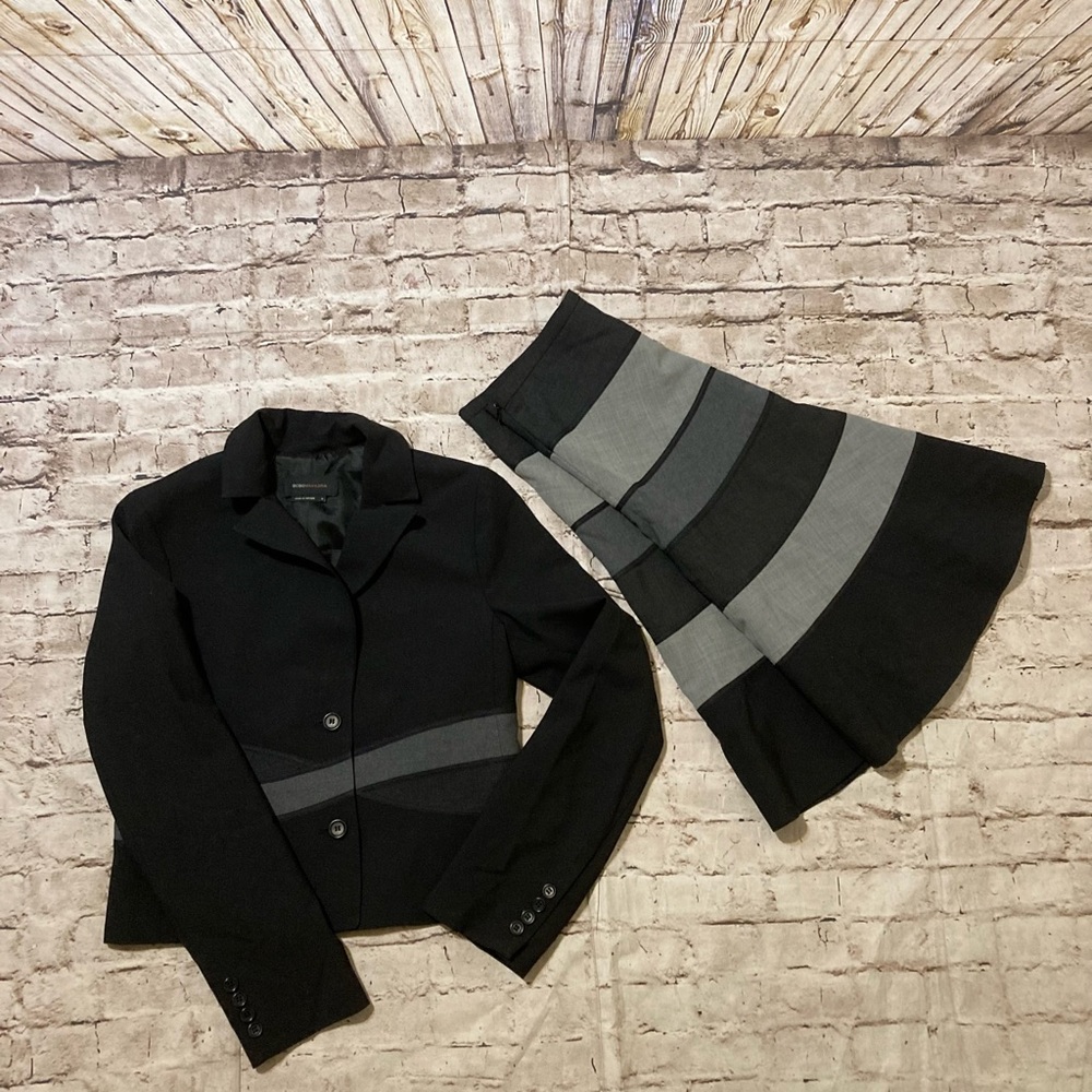 🔥 BCBG Maxazria wool blend 2 piece set jacket &skirt M/4